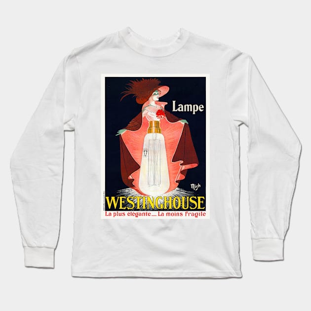 Lampe Westinghouse France Vintage Poster 1912 Long Sleeve T-Shirt by vintagetreasure